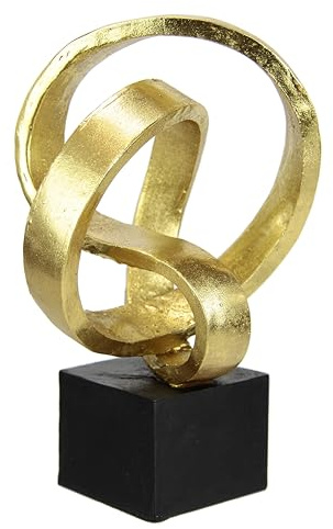 Moderne Deko Skulptur Kunst Ornamente 3D Bild Statue Modern Dekoration Figuren Asbtrakte Kunst Geschenkidee, Gold