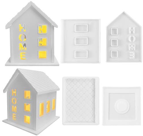 4 Pzs Stampo in silicone per casa, case per stampi di colata, case per stampi in resina epossidica, case per stampi per colata, case per candele, sapone, gesso, artigianato