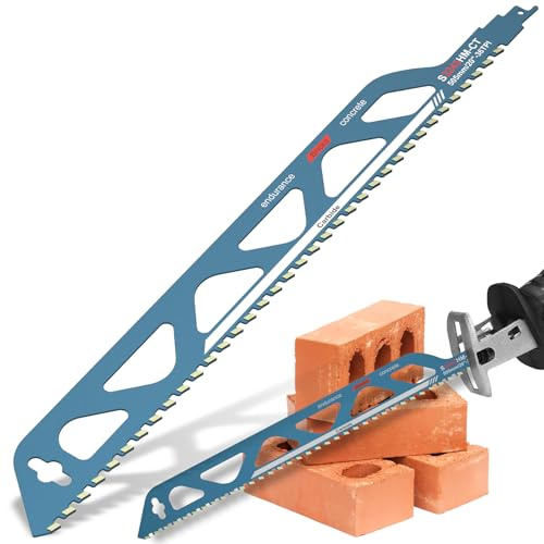 Reciprocating Saw Blade 10/12/18/20inch Alloy Steel Brick Concrete Cutting Recip Sabre Saw Blade Universal Cutting Recip Saw Blade Pruning Saw Blades for Cement Panels Bricks Wood (20-inch Size)