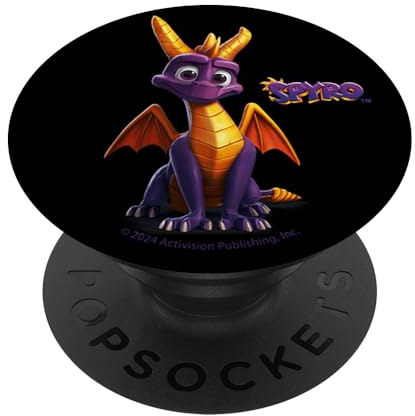Spyro Adorable Purple Dragon Retro Video Game Icon PopSockets Swappable PopGrip