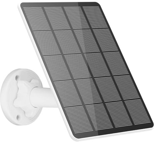 5W Solar Panel for Security Camera, Solar Panel Charger IP65 Waterproof Solar Charger with Micro USB and USB-C Port Connector, 9.1ft Cable, 360° Adjustable Security Mount for Indoor Outdoor