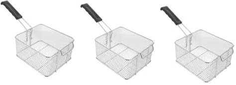PRETYZOOM 3st Snack-frittierkorb Korb Mit Frittierten Lebensmitteln Servierkorb Für Speisen Speisesieb Schöpfkelle Nur Frittierkörbe Chipskorb Frittierkorb Mit Griff Silver Rostfreier Stahl