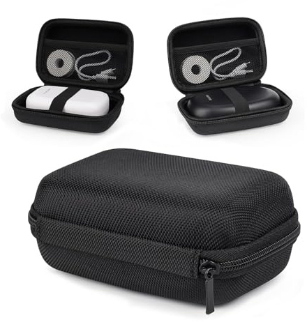Catime Digitalkamera Tasche 16x12x6cm, Schwarz Tasche für Bluetooth Beschriftungsgerät, Kabel Etui für Accessories Handy Ladekabel Powerbank USB Sticks, Kabelorganizer und Kopfhörer Aufbewahrungsbox