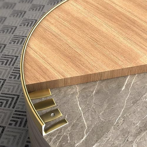 Raouoae Abschlussprofil Aus Aluminium 135cm 2 Stück Biegbar L-Form Fliesenkanten Schutz Abschlussleiste Flexibel Fliesenschiene Für Laminat(Gold,H:12.5MM)