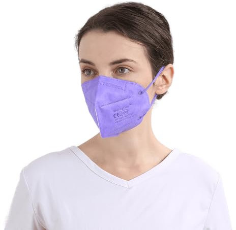 parahealth Mascherine FFP2 Colorate, 10 Pezzi, 16 Colori Diversi (viola)