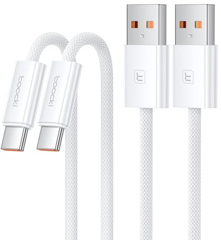 toocki Cable USB C [2Pack 1M+1M] Cable USB Tipo C Nylon Cabo USB A USB C Carga Rapida para iPhone 17/iPhone 16 Pro Max/15 Plus, Galaxy S25 S24 S23 S22 Note10, Huawei P60 / Mate 60/50, Honor
