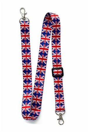 inking house Union jack DOUBLE CLIP adjustable Lanyard neck strap ID holder phone bag UK Flag