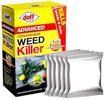Advanced Concentrated Weedkiller 80ml x 6 Sachets Super Strength Advanced Glyphosate Weed killer Kills Weeds & Roots Pesticides Brambles Ivy Tree Stumps for Plant & Garden Protection