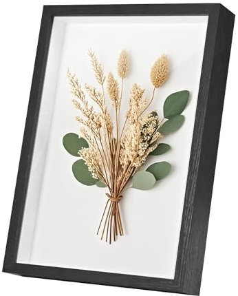 Szaboviktoria 3D Bilderrahmen, A4, Schwarz, Wand oder Tisch, Modern, Holzwerkstoff, MDF, Mitteldichte Faserplatte, Objektrahmen, Tief, Cornice Profonda per Oggetti