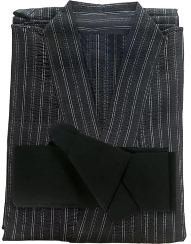 Zghhc 1 Juego De Kimono Tradicional Japonés Yukata para Hombres, De Baño Larga Yukata Suelta con Cinturón para Cosplay De Sauna En Casa