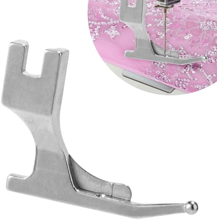 Lyreh Piedino Premistoffa, Piedino Premistoffa Anti Arricciatura Acciaio Argentato Abiti Sposa con Perline Accessori Macchine Cucire per JUKI Maggior Marche Macchine Punto Annodato ad Ago Singolo