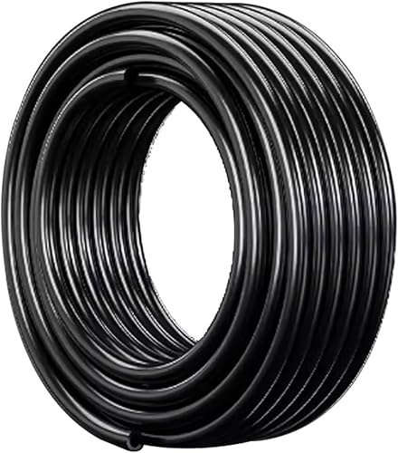 Tuyau Air Polyuréthane PU 33FT pour Transfert Air Huile Eau avec Raccords Rapides pour Compresseur Outils Pneumatiques | Black,16*12mm