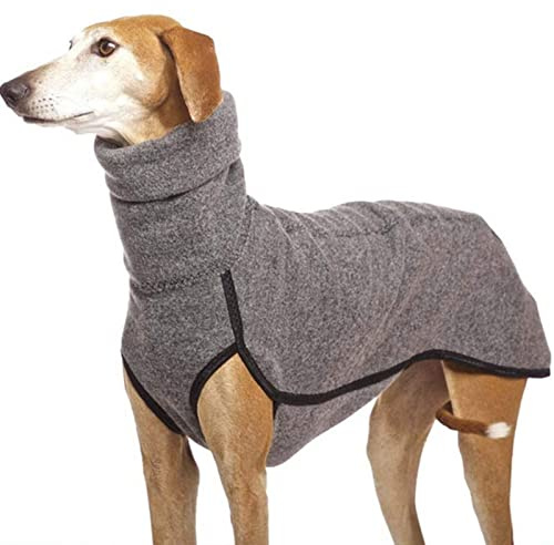 Imily Bela Hundepullover Fleece Rollkragen Hundemantel Warmer Weste Pullover Outdoor Hundejacke Winterkleidung für Kleine Mittel Große Hunde,Grau,L