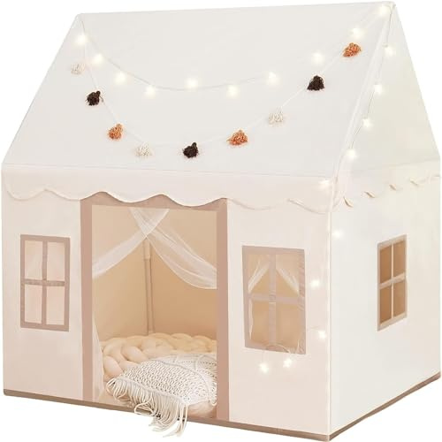 Kinderzelt Spielzelt 132 x 90 x 132 cm mit Tragetasche GI61 weiß