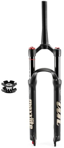 Forcella anteriore MTB per mountain bike con freno a disco, 26/27,5/29 pollici, tubo conico, escursione 1-1/2, attacco QR 9x100 mm, blocco manuale, con smorzamento (colore: nero, dimensioni: 29 poll