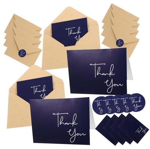 GALPADA 10 Set Grazie Set Carte Biglietti Ringraziamento Carte Vuote Carte e Buste Biglietto Ringraziamento Posto Mini Spazi Vuoti Carta
