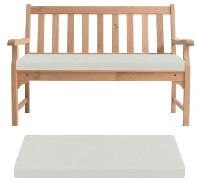Generisch Bankauflage, Abnehmbarem Sitzkissen Banks, rutschfeste Gartenbank Auflage, Waschbar Sitzauflage Banks für Innen Outdoor Fensterbank Couch ban k Eckbank Auflagen,Weiß,100x40x5cm