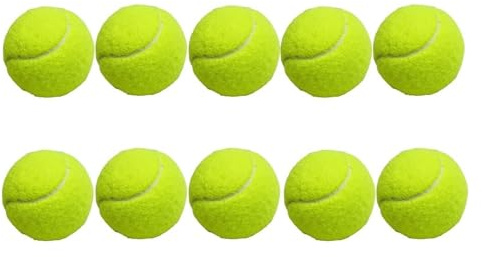 10 Stück klassische gelbe Übungs-Tennisbälle, druckloses Training, Übungsball, weiche Gummi-Tennisbälle, Durchmesser 6,3 cm, ideal für Anfänger, Profis, Haustier-Spielbälle