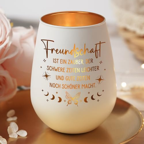 Craftique Geschenk Freundin Geburtstag - Freundschaft Windlichter | Beste Freundin Geschenke, Geschenke für Freundin zum Weihnachten, Abschluss, Freundinnen Geschenkideen