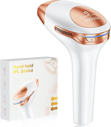 Deplite 21J Depiladora Laser, IPL Depiladora de Luz Pulsada con 9 Niveles Energía, 999,900 Flashes, Maquina Depilacion Laser para Mujer Hombre, Bikini Axilas Cara Cuerpo