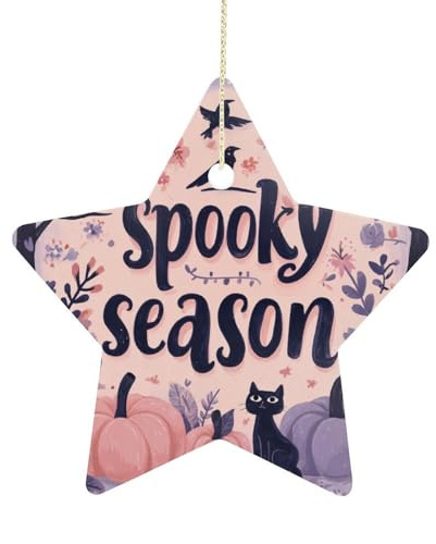 Hängende Gruseliges Halloween-Design Kreisdekor Porzellan Weihnachtsbaum Anhänger Für Hochzeit Deko Party