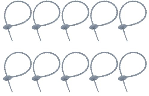 QUARKZMAN 20 Piezas De Bridas De Cable De Silicona De 9, Bridas Reutilizables Tiras De Sujeción, Organizadores De Cable Para Hogar Oficina Cocina Bolsas De Comida, Gris