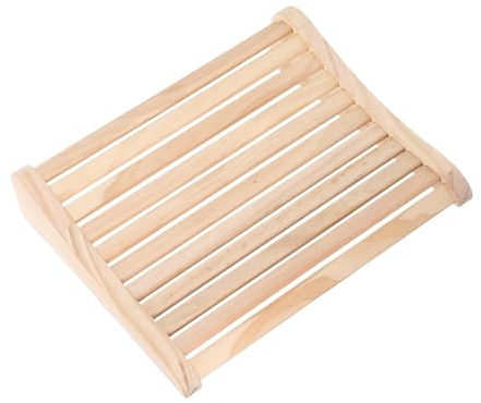 YARNOW Oreiller en Bois Ergonomique pour Sauna, Appui-tête Léger et Confortable Soutien Cervical, Accessoire Artisanal Beige pour Hammam et Salle de Vapeur