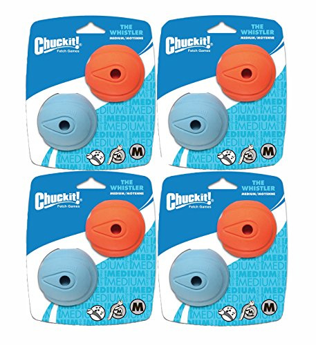 Chuckit! Hund Spielzeug zum Holen Whistler Ball Laut Spielen passt Launcher MEDIUM 8 Bälle
