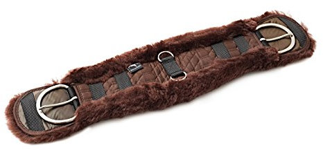 Engel Reitsport Lammfell Sattelgurt Western Kurzgurt Konturgurt W-Kontur mocca/mocca 22 55cm