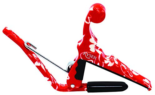 Kyser Schnellwechsel-Kapodaster für ukulelen, Roter Hibiskus, KURHA