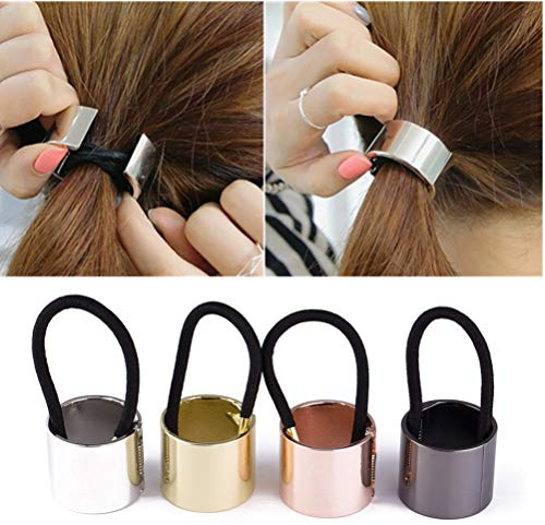 Cuhair 1 stück Frauen Mädchen Handpolier Glatt Pferdeschwanz Halter Clip Haargummi Haarschmuck Für Damen Metall Zink-legierung (black)