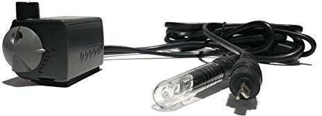 Sicce MiMouse Spotty Wasserpumpe (18,5 W, 300 l/h, 0,50 Förderhöhe), hochwertige Qualitätspumpe aus Italien, kleine Pumpe mit Licht für Ihren Zimmerbrunnen (ohne 12V-Trafo)