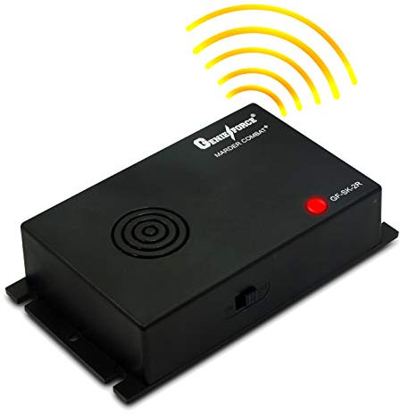 Genieforce® Marder Combat+ Marderschutz Batteriebetrieben, Marderschreck Ultraschallgerät, Marderabwehr, mobiler Schutz für Auto, Haus, Garten – GF-SK-2R
