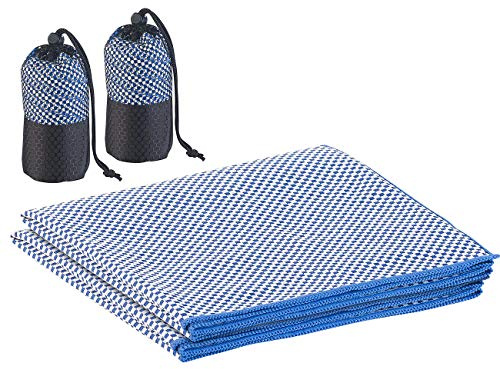 PEARL Outdoorhandtuch: 2er-Set schnelltrocknende, leichte Bambus-Handtücher, 80 x 40 cm (Handtuch Bambusfaser, Fitnesshandtuch, Baby)