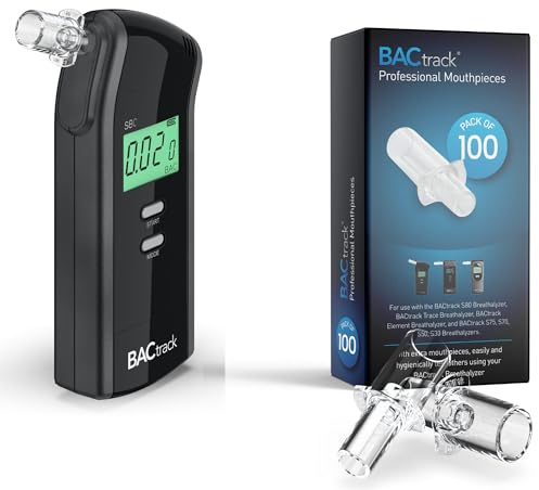 BACtrack S80 Professional Breathalyzer and 100 Breathalyzer Mouthpieces Bundle