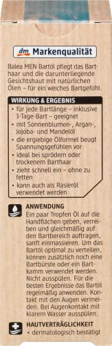 Balea MEN Bartöl mit Sonnenblumen-, Jojoba- und Mandelöl, 2er-Pack (2 x 50 ml)