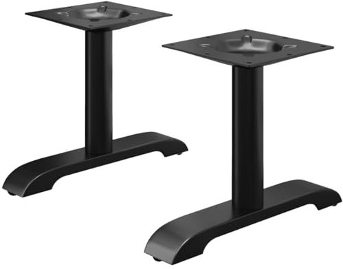 GGMMÖBEL SAN.Diego | Lounge Doppel Tischgestell | Alu Schwarz | 2 Fuß: 56 x 8 cm | Säule: 7,6 x 36 cm | Schwarz | Fuß: 56x8cm | Rohr: Ø7,6 cm | Gesamthöhe: 36 cm | max: 120 x 70cm Tischplatte