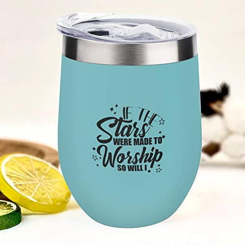 Verre à vin en acier inoxydable avec couvercle, « If The Stars were Made to Worship So Will I » - Tasse à café avec couvercle - 355 ml