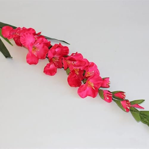 99 cm 6 Köpfe Künstliche Gladiolen Deko Hausgarten Hochzeit Blumenarrangement Gladiolen Gefälschte Pflanzen Seide Rot Weiß Rosa Großhandel-Rose Rot