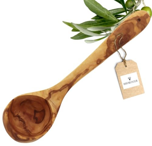 HOFMEISTER® Kelle aus Olivenholz, Schöpfkelle, Suppenkelle, nachhaltig und robust, einzigartige Maserung, Holz Olive, 30 x 8 x 8 cm (1 Stück)