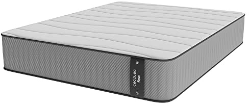 Cecotec Colchón Híbrido Flow 6990 Hybrid 110x200. Multicapa, Núcleo de Muelles Ensacados SpringCore y Viscoelástica ViscoCare, Altura 28 cm, Firmeza Medio Alta, SeparateMuv & BreathSoft