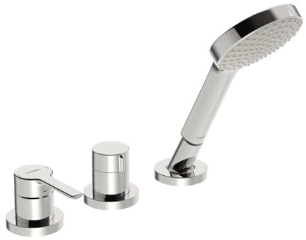 HANSA HANSARONDA Wannenarmatur, Fertigmontageset, mit Sicherungseinrichtung, 3-Loch, Rosette rund, 03419473