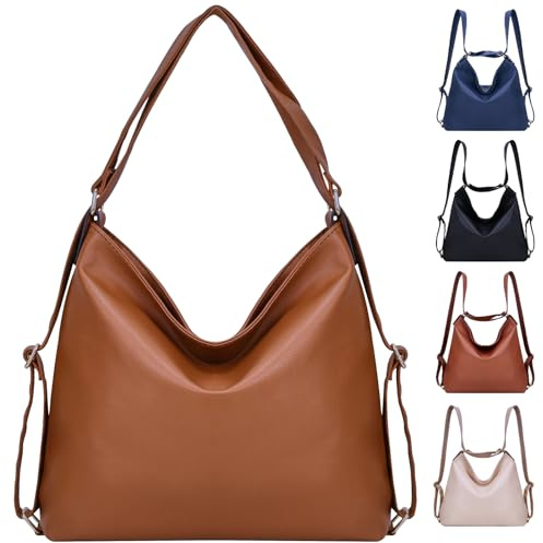 ARNTY Rucksack Damen,Handtasche Rucksack Tasche 2 in 1 Damen,Rucksack Damen Elegant,Schultertasche Damen für Arbeit, Reisen, Ausflug(Hellbraun)
