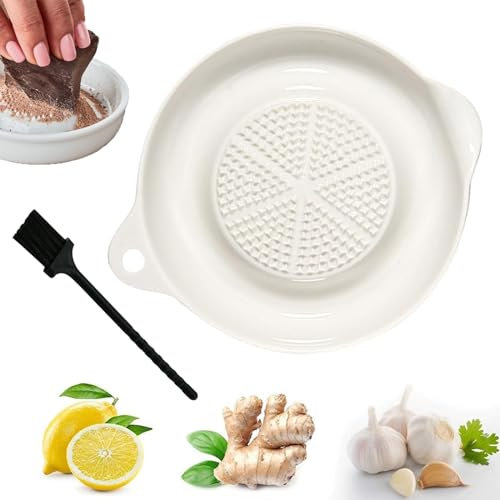 Mlczwt Rallador de Cerámica Porcelana Rallador Rallador de Jengibre de Cerámica Plato de Rallador de Porcelana para Jengibre, Ajo, Especias, Zanahorias, Comida para Bebés, Especias