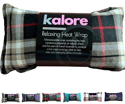 Wärmekissen Nacken & Schultern - Wärmekissen Mikrowelle - Tartan-Baumwollstoff & UK Weizen Wärmebeutel von Kalore, Hellbraun