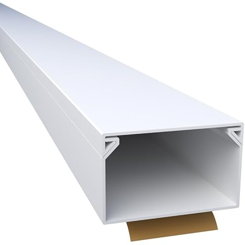 CILSON WDK4025SW 6700250 Goulotte de câble autocollante 40 x 25 mm Blanc – 1 m/1000 mm Capacité maximale – Rangement facile des câbles