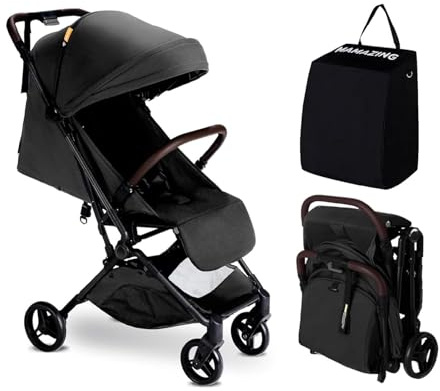 MAMAZING Ultra Air Lightweight Baby Travel Stroller with Carbon Fiber Frame, Compact & Airplane-Friendly, One-Handed Fold, 11.6 lbs, Perfect for Toddlers, Jet