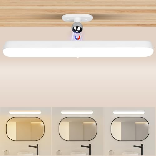 CBJKTX Unterbauleuchte Küche LED Dimmbar Schminktisch Lampe mit Bewegungssensor - Kabellos Spiegellampe USB Aufladbar Akku Schranklicht Magnet Unterschrank Beleuchtung 360° Schwenkbar Küchenlampe
