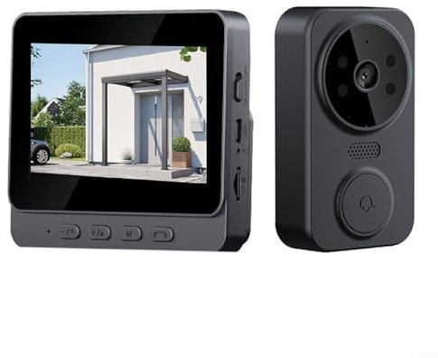 Eawfgtuw Doorbell Camera Wireless, Doorbell Camera with Monitor, Video Intercom with 4.3 Screen Video Doorbell Phone Security Camera Door Bell Intercom