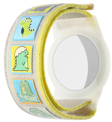 Barnarmband för AirTag, Air Tag Justerbart Armband Mjukt Klockarmband för Småbarn Baby Barn (Dinosaurie)
